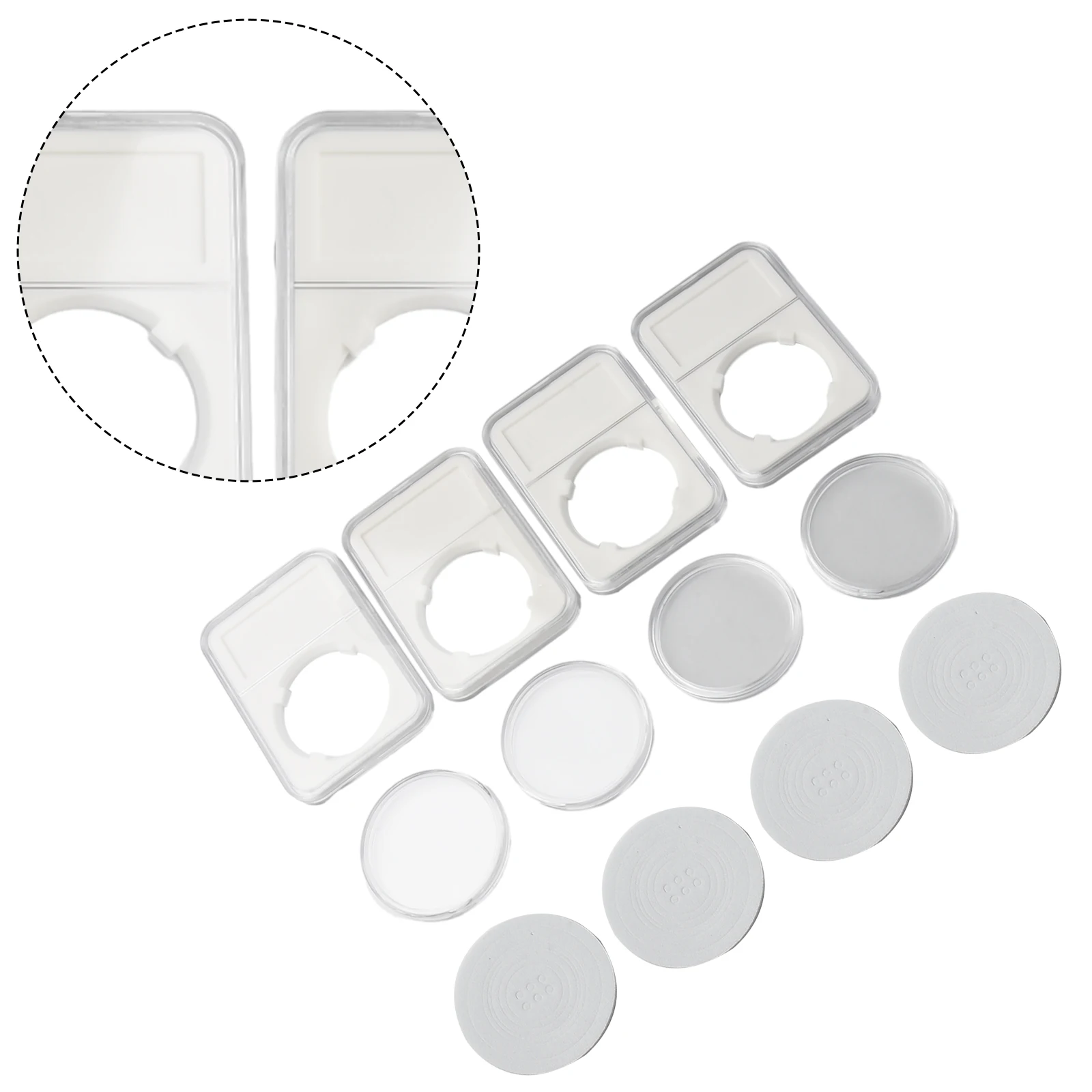 

4pcs 16/25/30/46mm Silver Coin Collection Slab Display Storage Case Box Holder Identification Box Appearance Protection For Coin