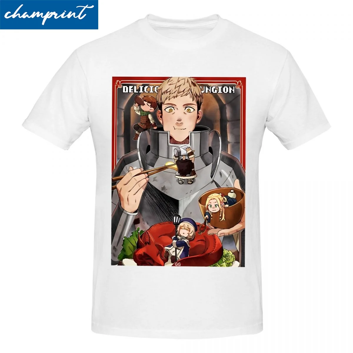 Мужские и женские футболки Dungeon Meshi Laios одежда из чистого хлопка Винтажная