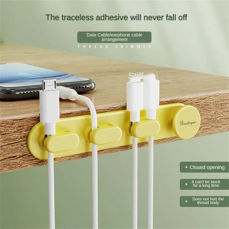 

Cable Organizer Clips Cable Management Wire Manager Cord Holder USB Charging Data Line Bobbin Winder Wall Mounted Hook Supplies