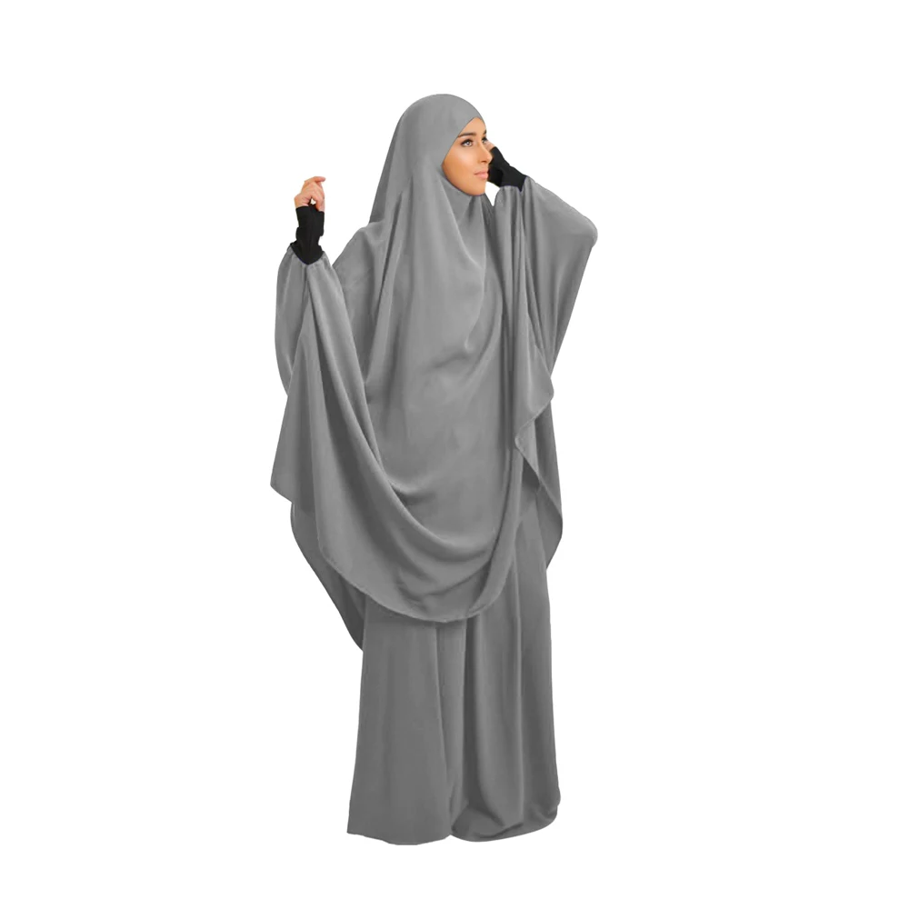 ИД Рамадан химар Abayas Женская молитвенная одежда мусульманское платье комплект