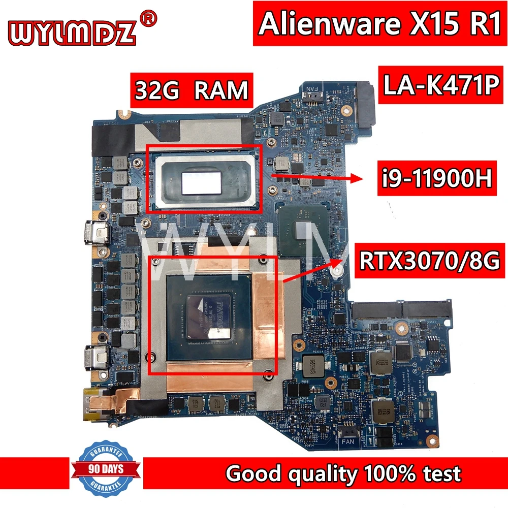 LA-K471P i9-11900H CPU 32GB RTX 3070 8GB VRAM материнская плата для ноутбука для DELL Alienware X15 R1 материнская плата для ноутбука CN KD5NV протестирована