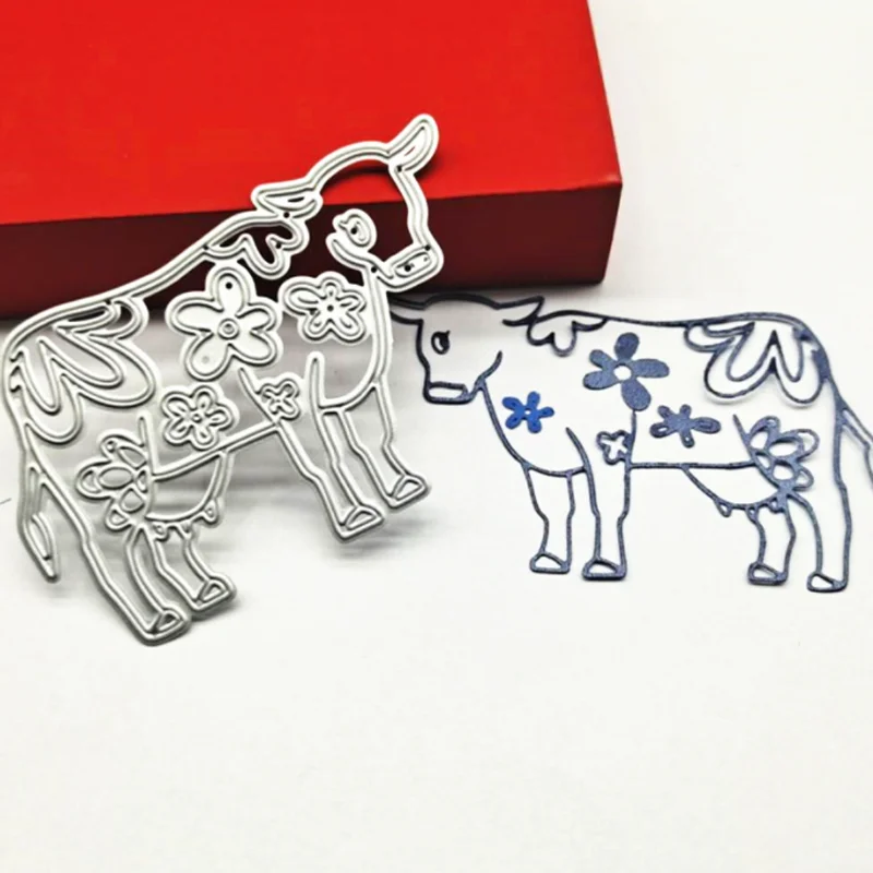 Cartoon Animal Cows Etching Metal Cutting Dies DIY Scrapbooking Die Cutout Wedding Party Craft Card Embossing Decoration Stencil