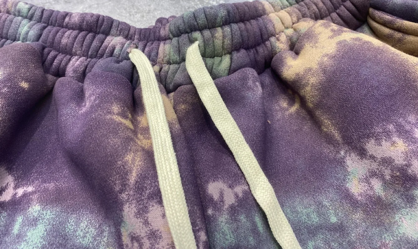 2024 зимняя флисовая утолщенная толстовка с круглым вырезом наряды принтом тай-дай