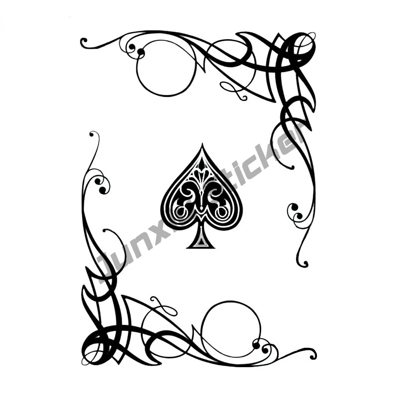 

Fashion Hot Car Sticker Vinyl Poker Cards Gambling Popular Coolest Graphic Mysterious Flowers Decor KK19*13cm