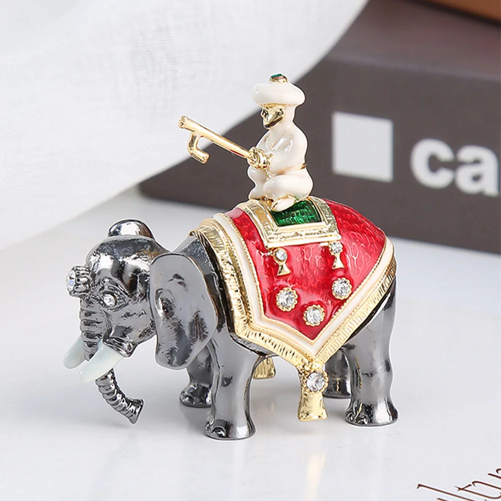 

Thailand Elephant Ring Holder Tabletop Ornaments Jewelry Case Organizer Home Decor
