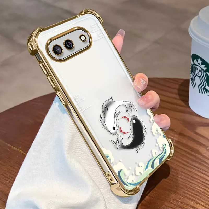 Защитный чехол с покрытием для Google Pixel 10A Pixel 10 Pro XL, чехол из ТПУ с противоударной защитой по четырем углам и узором в виде рыбы. (art.: 3920dd00d4abb) - 3920dd00d4abb