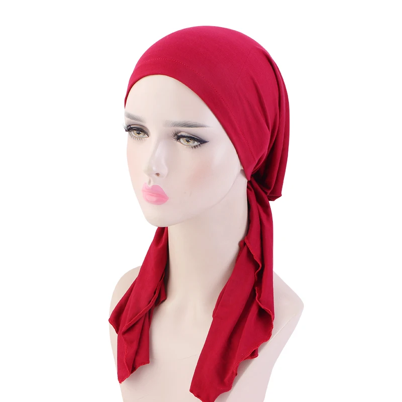 Женский мягкий хлопковый стильный тюрбан с завязкой головной убор стрейч