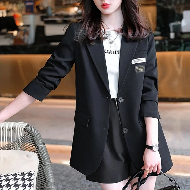 2023 Spring Autumn New Professional Blazer Jacket Women Outwear Korean Loose Long Sleeve Leisure Office Blazer Female Tops