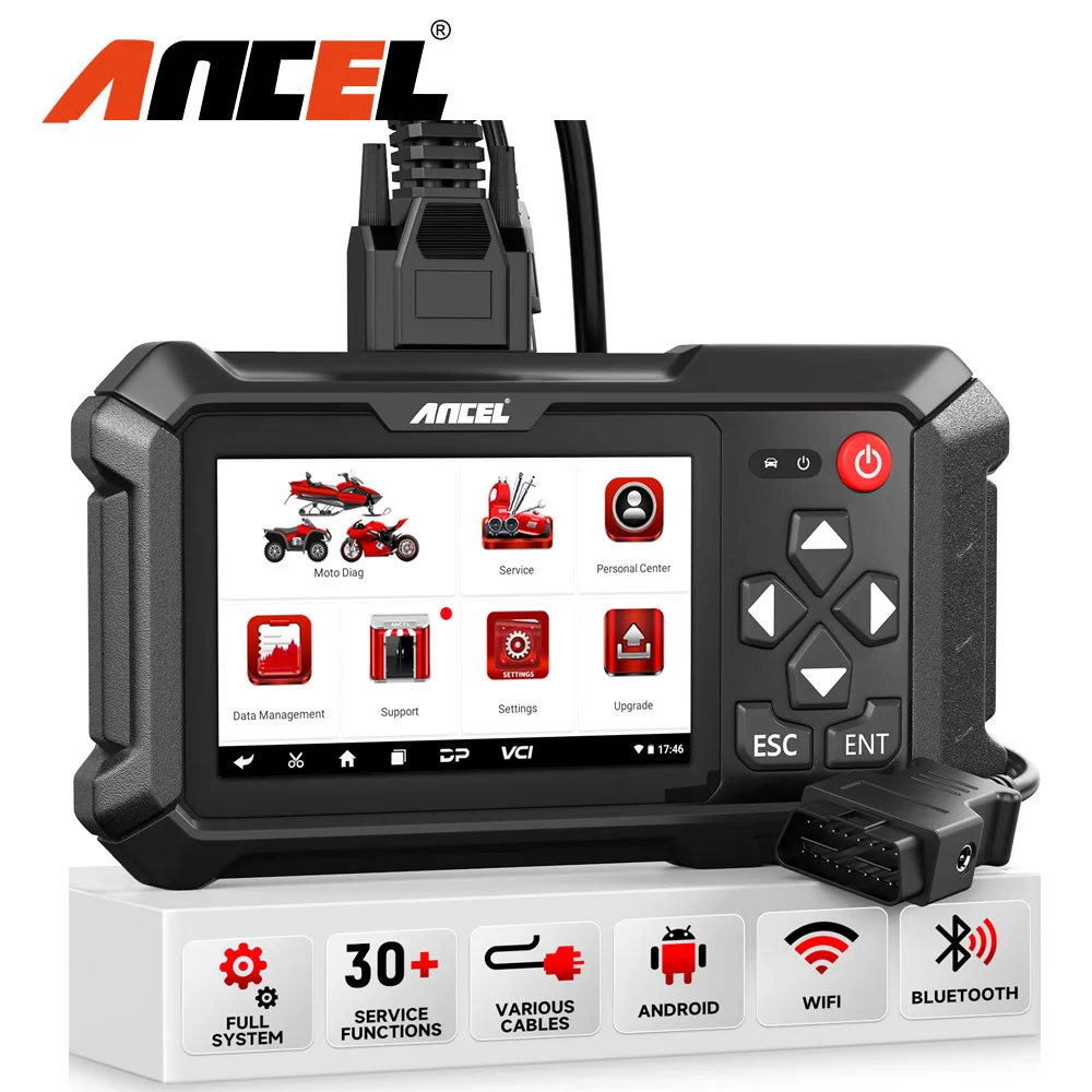 Ancel MT500 OBD 2 сканер для мотоциклов полная диагностика системы кодирование ЭБУ 31 +