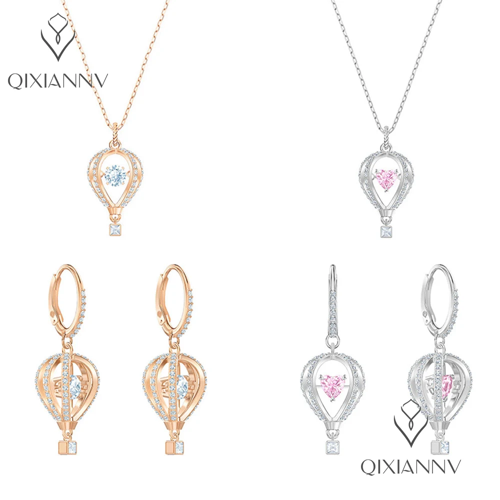 

SWA Fashion Ladies Jewelry Charm Hot Air Balloon Set Fashion Jewelry Set Ladies Earring Necklace Bracelet Romantic Gift Jewelry