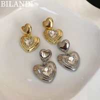 bilandi 925%c2%a0silver%c2%a0needle fashion jewelry heart earrings 2022 new trend high quality shiny crystal drop earrings for party gifts