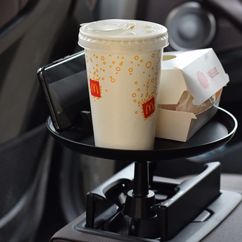 

Car Tray Table Drink Holder Folding Adjustable with Clamp Phone Holder Mount Car Food Table for Cup Beverage Bottle Swivel plate