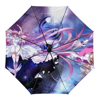 morgiana magi printed umbrella rain women automatic umbrella three folding sun protection umbrella male portable parasol