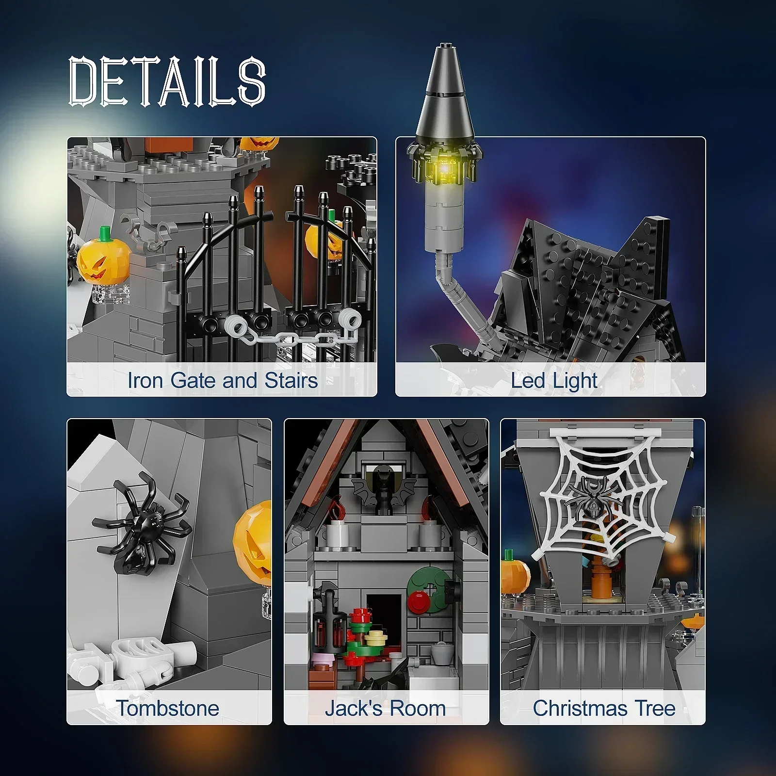 Набор строительных блоков Moc House-The Nightmare Before Building Blocks Тима Бертона Кошмар перед