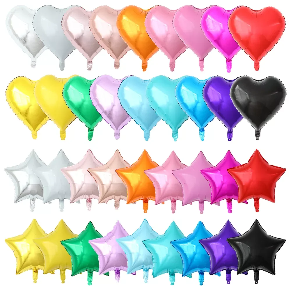 

NEW 18inch Star Heart Aluminum Balloons Inflatable Helium Balloon Birthday Party Decorations Kids Wedding Engagement Globos