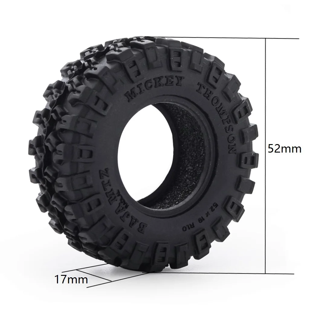 4 шт. 52x17 мм 1,0 Мягкие Резиновые Колесные шины для 1/24 радиоуправляемого гусеничного автомобиля Axial SCX24 90081 AXI00001, детали для обновления