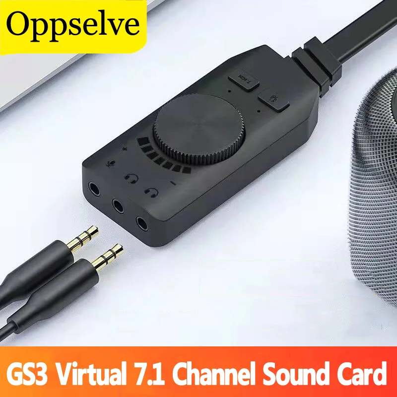 

Виртуальная звуковая карта GS3, 7,1 каналов, для ноутбука, компьютера, настольного компьютера, внешнее USB аудио, разъем 3,5 мм, микрофон, гарнитур...