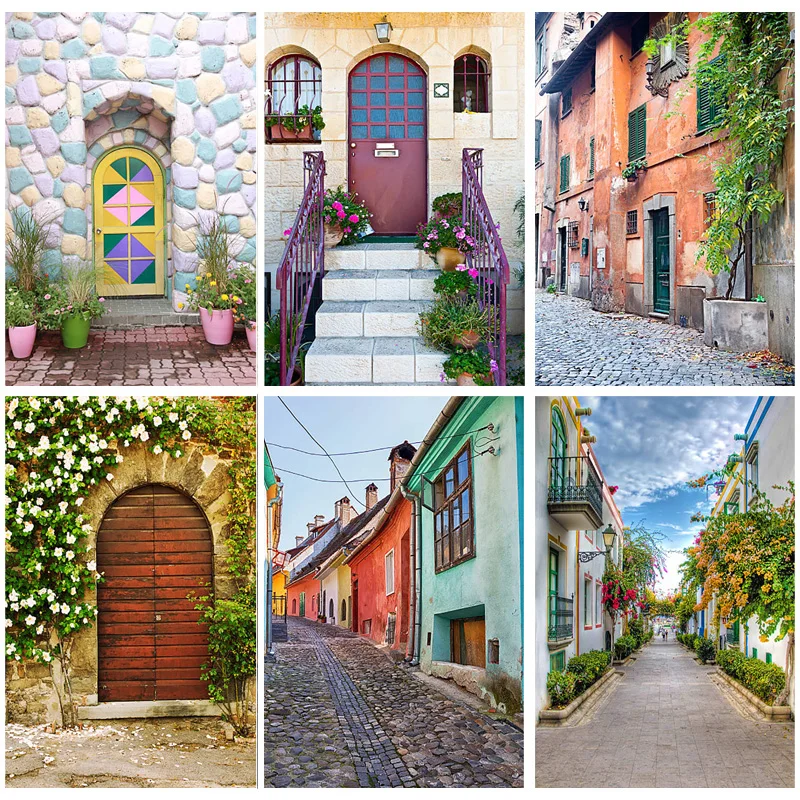 

Country Small Town Natural Scenery Photo Background Street Sky Photography Backdrop Living Room Decor Poster 22617 JD-07