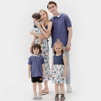 summer family set fashion mother daughter matching dresses flower mommy and me mom mum baby clothes father son cotton t shirts