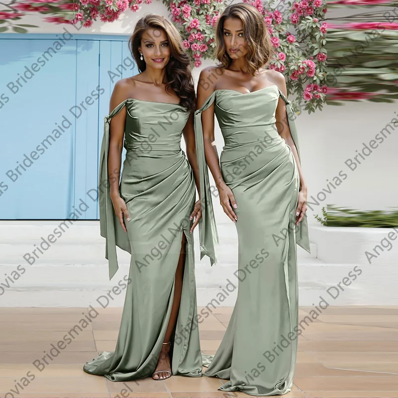 Платье Angel Novias зеленое атласное