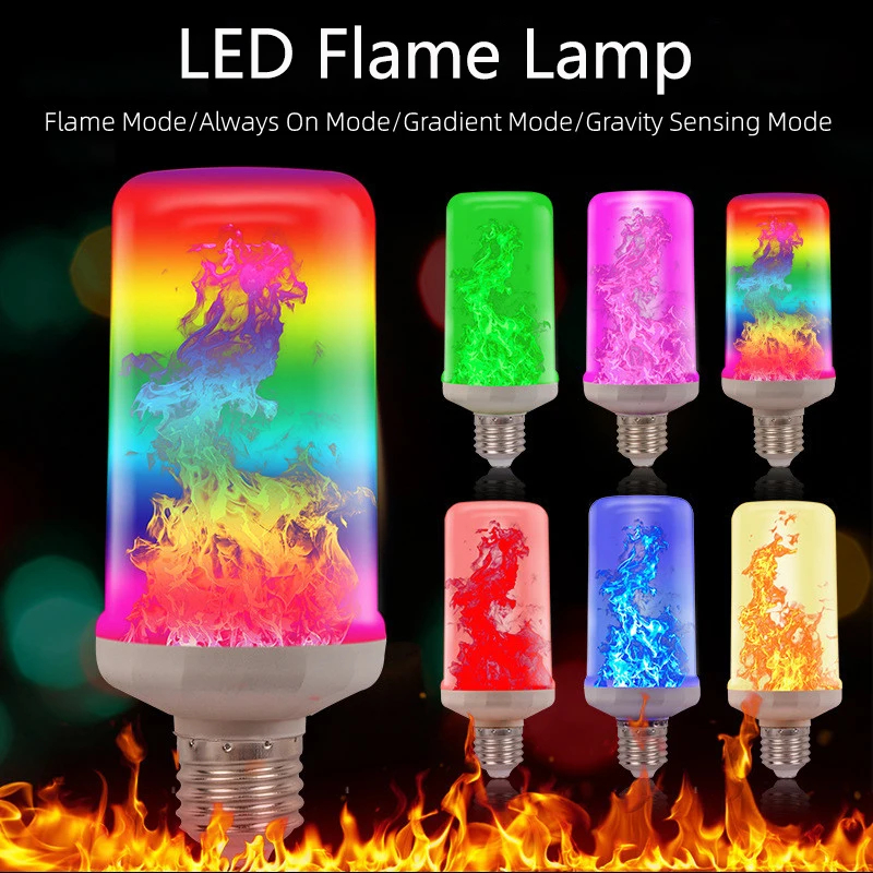 

E27 LED Flame Light lamp Led Bulb E26 B22 Flame Effect Light 85-265V E27 Led Bulb Candle Light Bar Cafe Home Decor