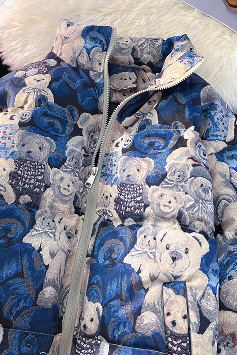 EOENKKY/Hip Hop Jacket Parka Print Men Winter Oversize Windbreaker Streetwear Harajuku Padded Jacket Coat Warm Outwear Hipster