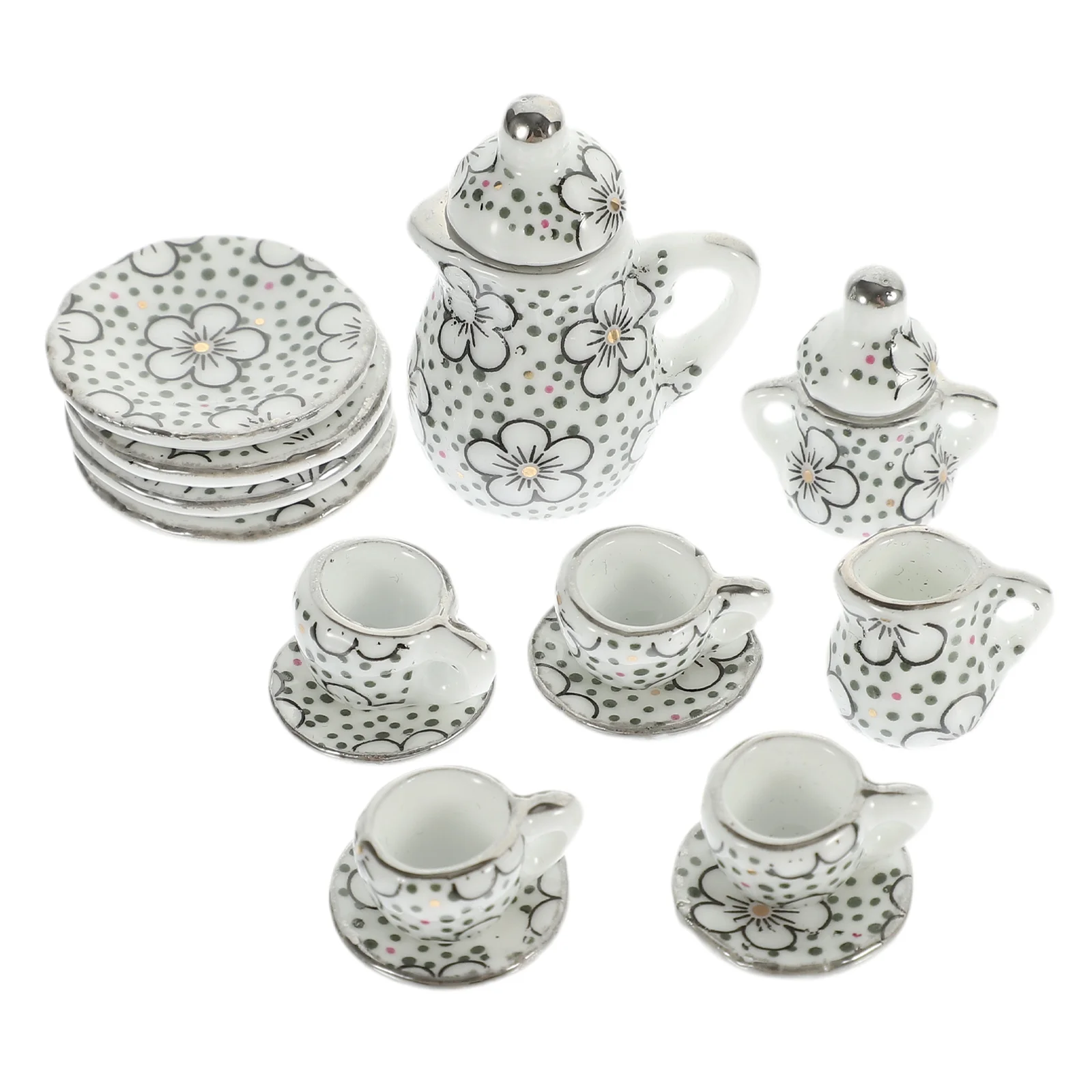 

House Tea Set Mini Teapot Home Accessories Miniature Cup And Cups Ornament