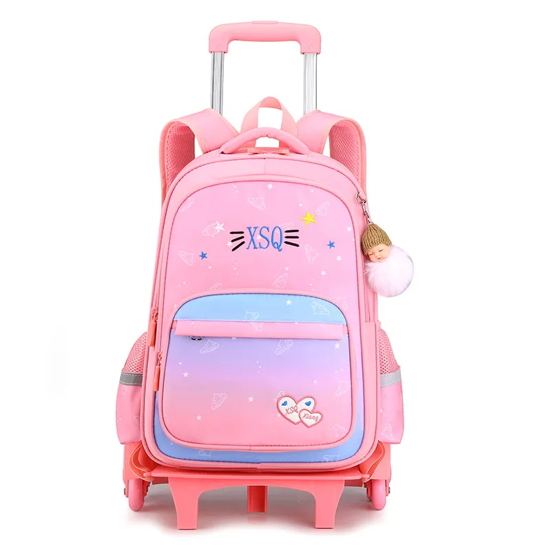Removable school backpack Children School Bags With Wheel kids Wheeled Backpacks Kids girls Trolley Schoolbags Luggage Book Bags