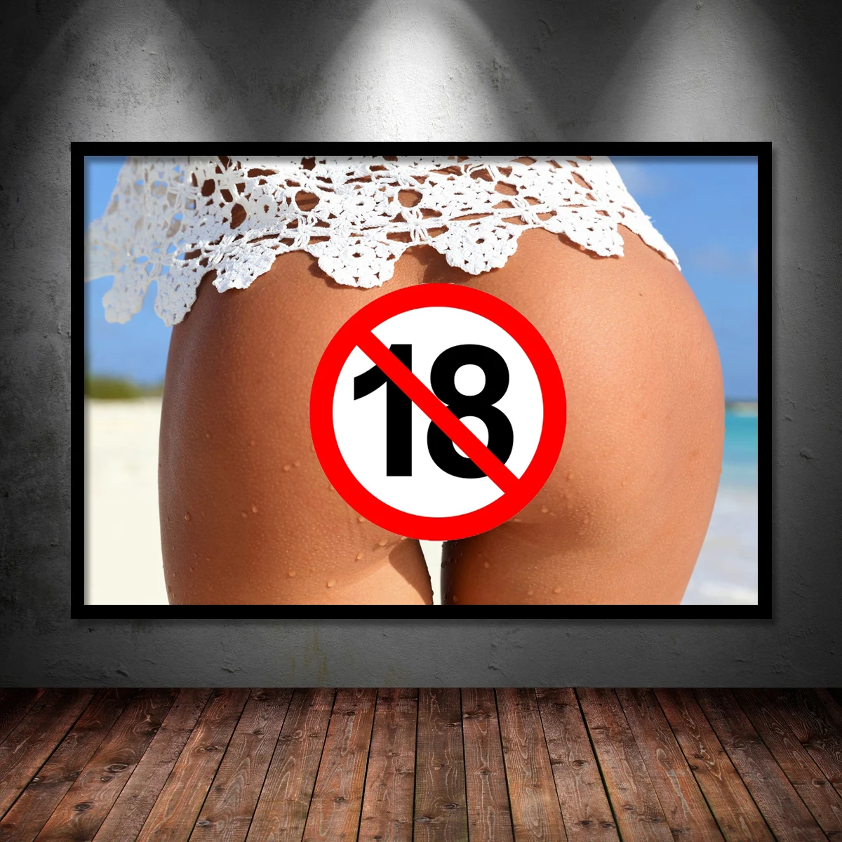 Эротическая девушка Сексуальная задница пляж Nakeds картина Aldult порно постеры и