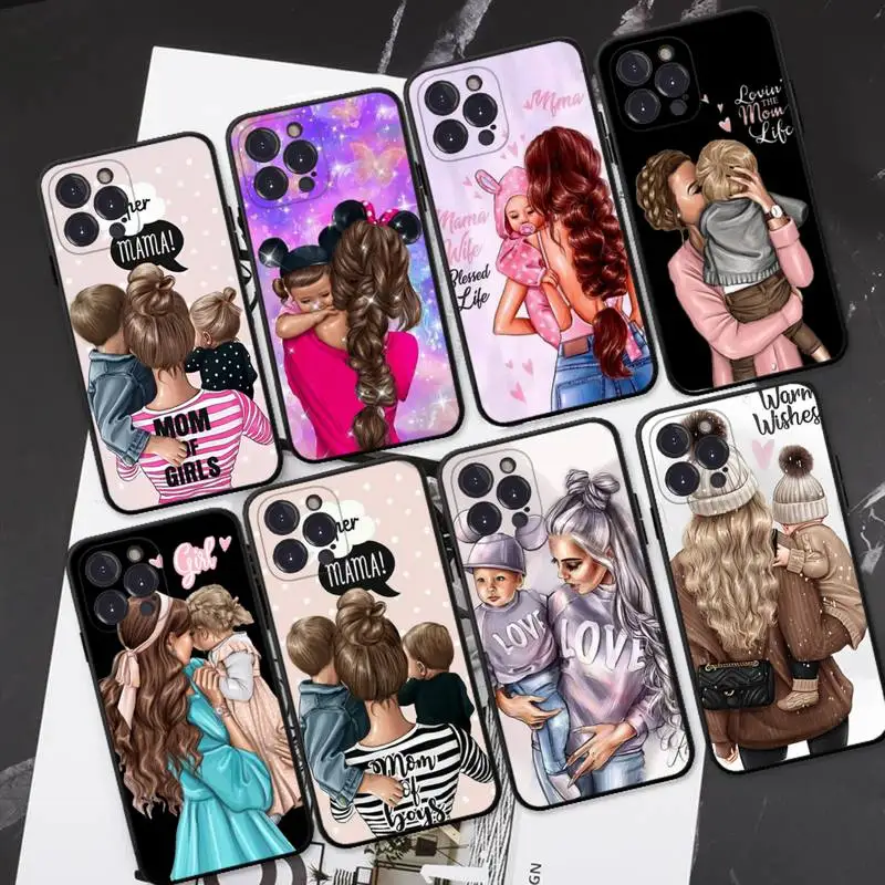 

Super Mom Baby Girl Boy Phone Case For iPhone 14 11 12 13 Mini Pro XS Max Cover 6 7 8 Plus X XR SE 2020 Funda Shell