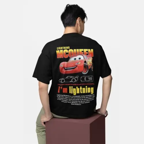 Фото Летняя футболка Disney Fun Sally I'm Lightning Mcqueen Car, мужские футболки, топы, хлопковая одежда, подарок, хлопковая футболка с принтом №3