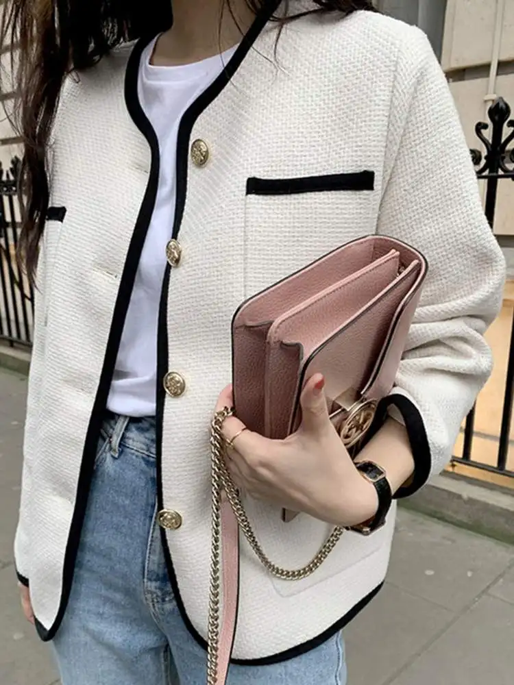 

VONDA Autumn Women Jackets 2022 Fashion Long Sleeve Button Up Loose Short Jackets Casual Solid Color Elegant Party Coat Outwear