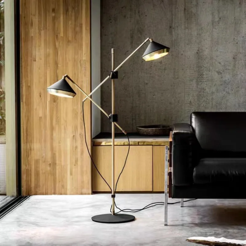 

Выставочный зал в скандинавском индустриальном стиле, гостиная, диван, спальня, прикроватная лампа, Напольная Лампа с двумя динамиками
