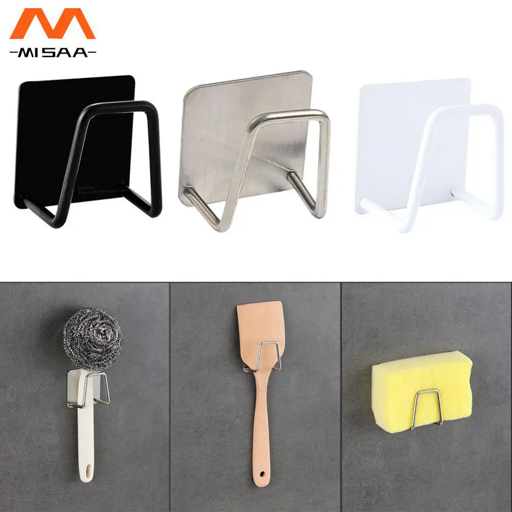 

Drain Holders Stainless Steel Free Punching Spoon Shelves No Drilling Removable For Kitchen Rag Sponges Draining Racks