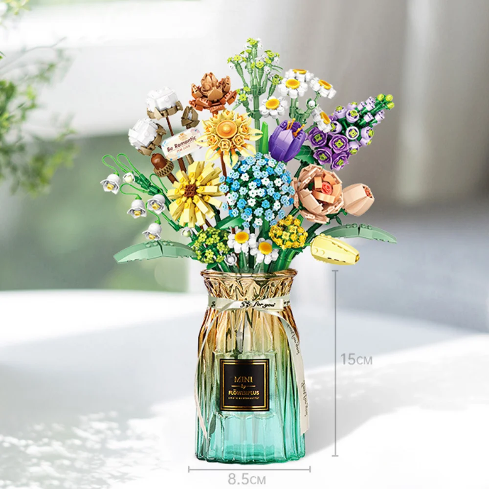 

3D Цветочная модель детского букета, интерактивные игрушки «сделай сам», украшение для дома, растения в горшке, игрушка для детей, подарки