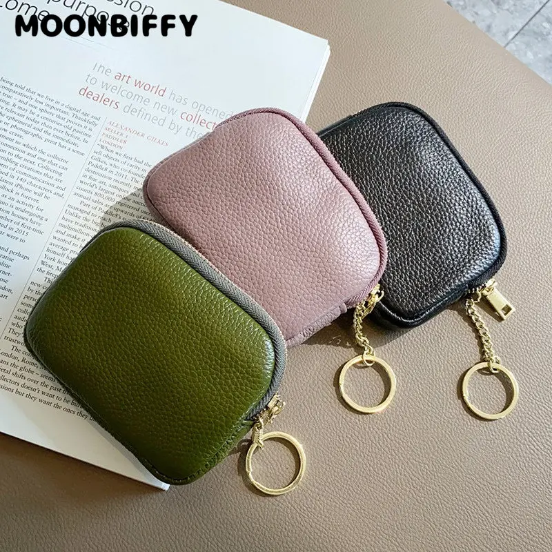 

Женский клатч, кошелек для монет, модный простой короткий кошелек из натуральной кожи, держатель для карт, органайзер, сумки, милые мини-сумк...