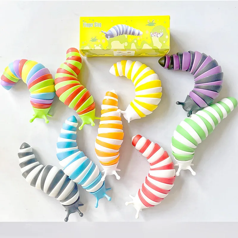 

2022 NEW 3D Slug Fidget Toy Hot fidget Slug Toy Articulated Flexible Relief Anti-Anxiety Slug Sensory Toys for Children Aldult