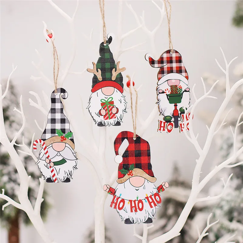 

Подвеска на рождественскую елку, деревянная окрашенная безлицевая кукла в лес для пожилых людей, рождественские украшения 2023, новые рождес...