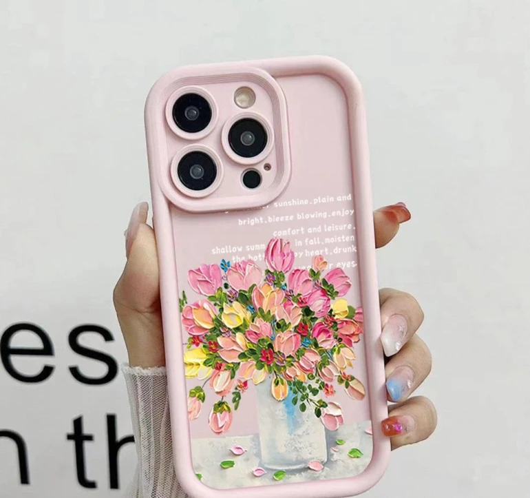 Новый кожаный чехол INS Soft Luxtury Flowers 3D для iPhone 16 Pro 15 14 13 12 11 Max Plus милый симиконовый