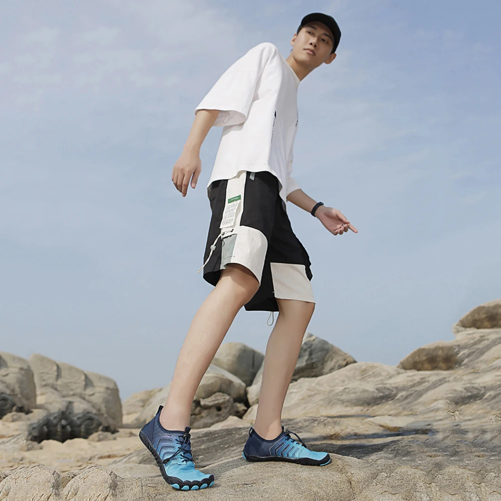 

Unisex Beach Water Shoes Nonslip Rubber Wading Sneakers Breathable Quick Dry Elastic Shoelace Comfortable for Snorkeling Outdoor