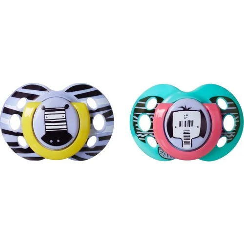 Tommee Tippee Fun Pacifier 18 - 36 months 2 Pieces - Pattern