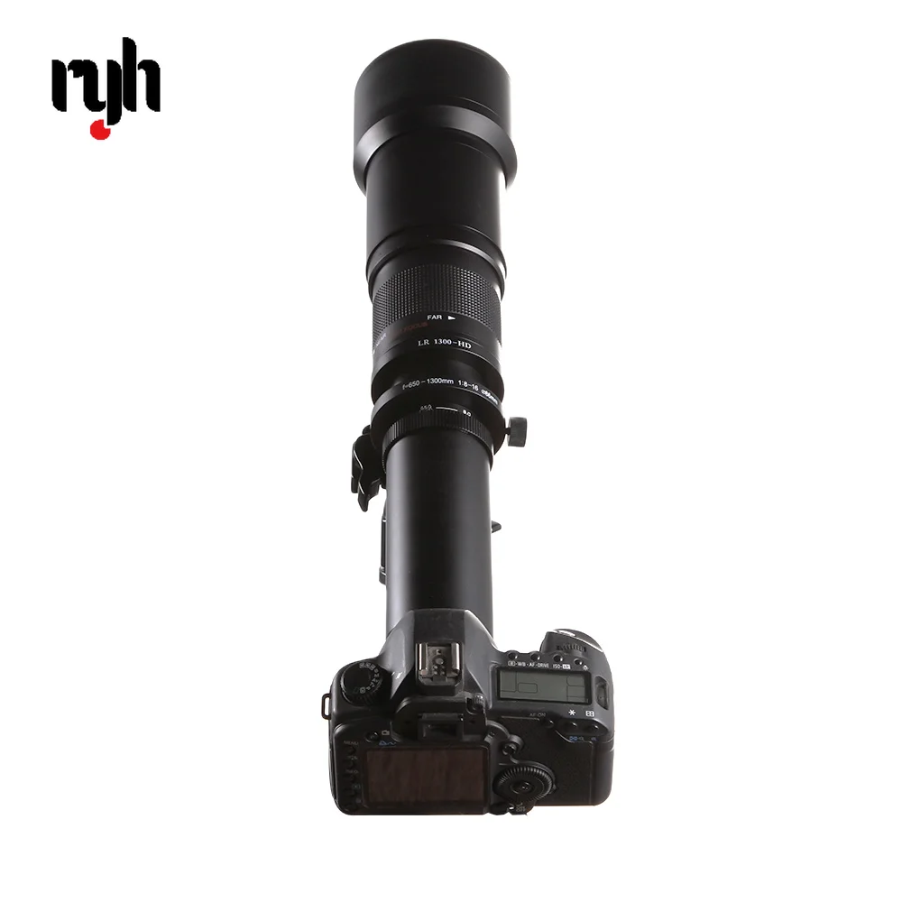 

RYH 650-1300mm F8.0-F16 Super Telephoto Manual Zoom Lens+T2 Adapter Ring for Cannon Nikon Sony Pentax DSLR Cameras