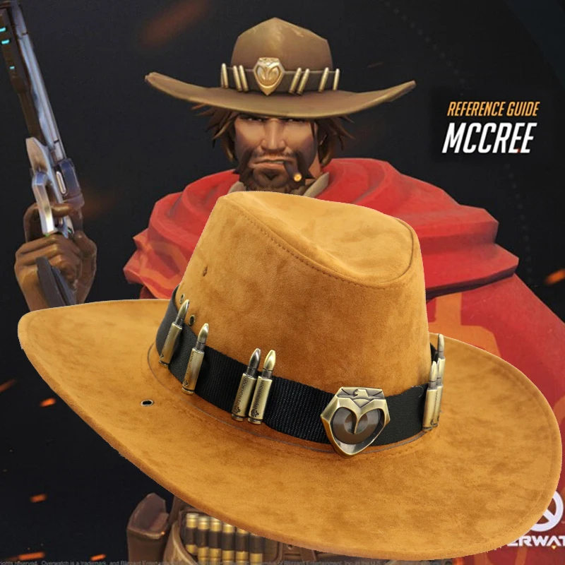 Фото Игра Ow Cole Cassidy Mccree, шляпа для косплея, мужская винтажная ковбойская шляпа в стиле вестерн, пиратская шляпа, аксессуар, карнавальный реквизит на Хэллоуин №2