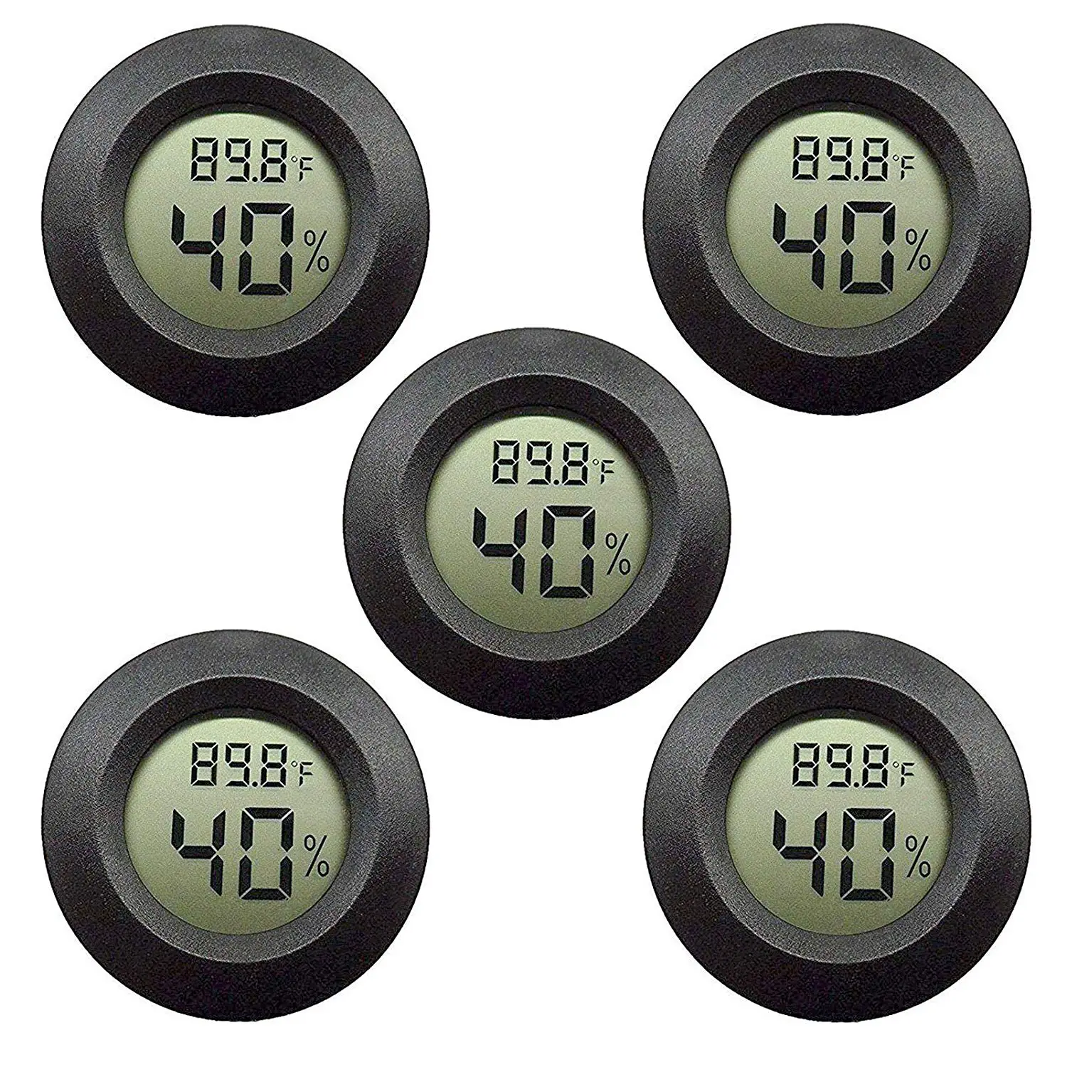 

5-pack Hygrometer Thermometer Digital LCD Monitor Humidity Meter Gauge for Humidifiers Dehumidifiers Gre