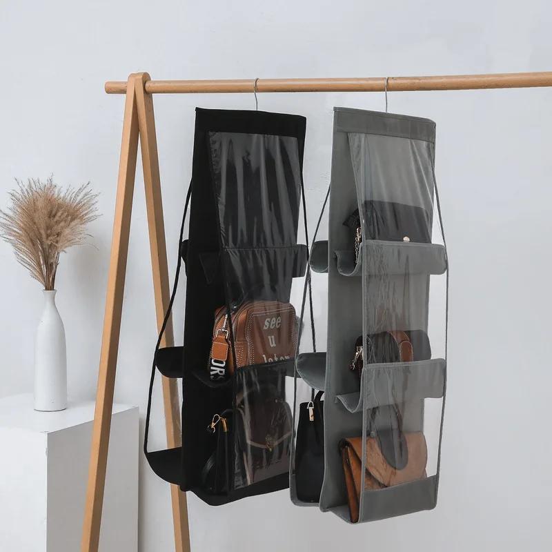 Прозрачный подвесной органайзер для хранения летом 6 отделений шкаф дверной