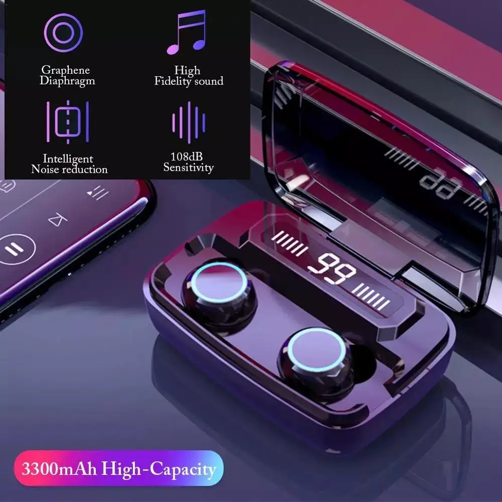 

50 set M11 TWS wireless earphones TWS Bluetooth 5.0 earphone HiFi IPX7 Waterproof earbuds Touch Control Headset