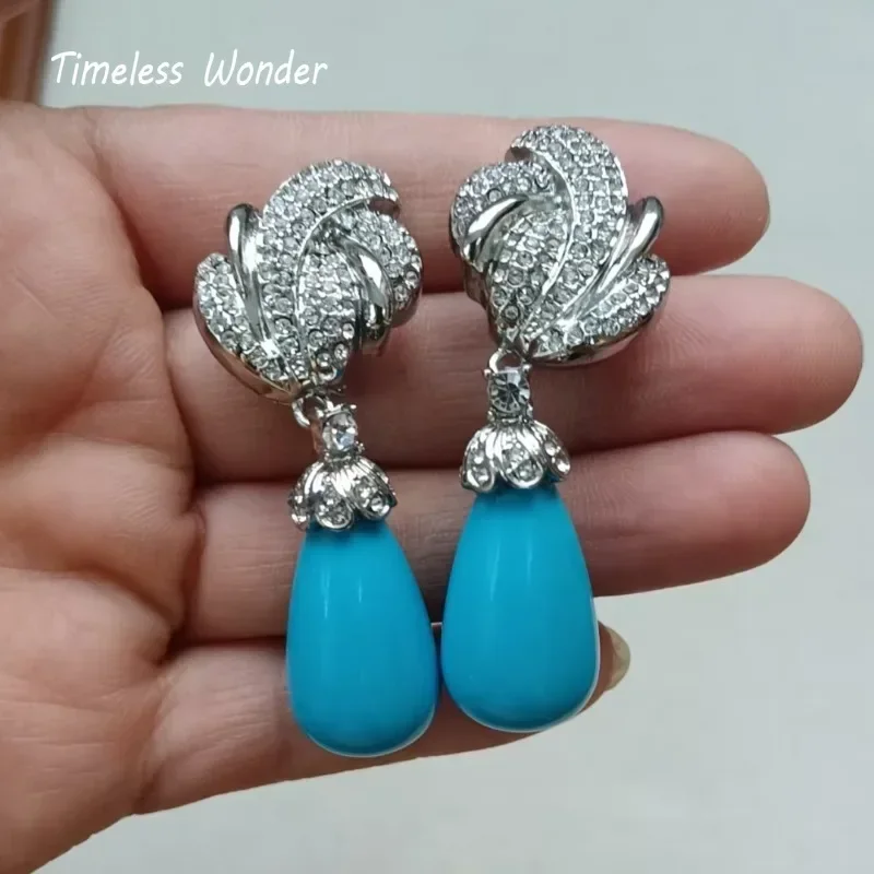 Вневременные серьги-клипсы Wonder Fancy Zircon Geo Glass для женщин дизайнерские ювелирные