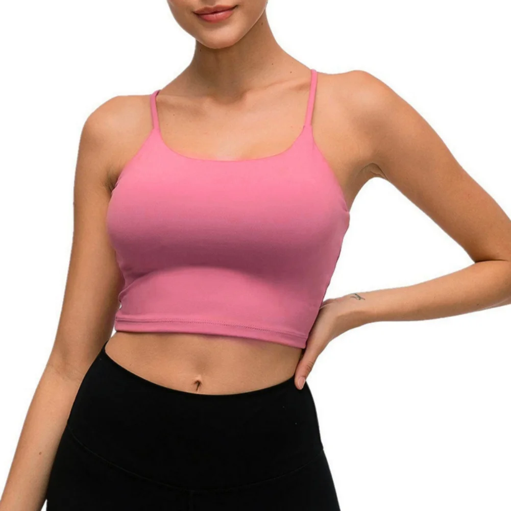 

Спортивный бюстгальтер с мягкой подкладкой для женщин, рубашка для фитнеса, тренировок и бега, укороченный спортивный топ для тренировок, б...