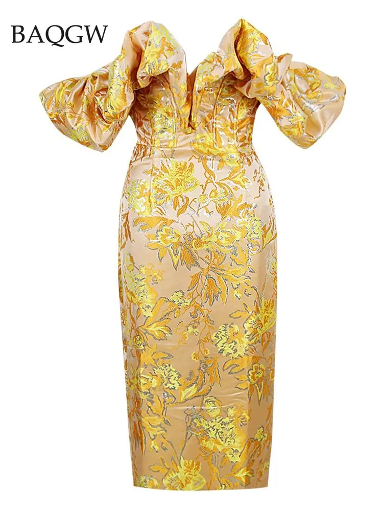 

Элегантные Роскошные платья BaQGW, женское платье с высокой талией для свадебной вечеринки, облегающие Сексуальные вечерние Клубные наряды с открытыми плечами на лето