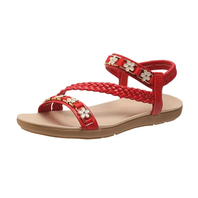 Summer Women Sandals Bohemian Style Female Sandals Outdoor Non-slip Women's Sandals Soft Leather Flats Beach Casual Shoes 2023